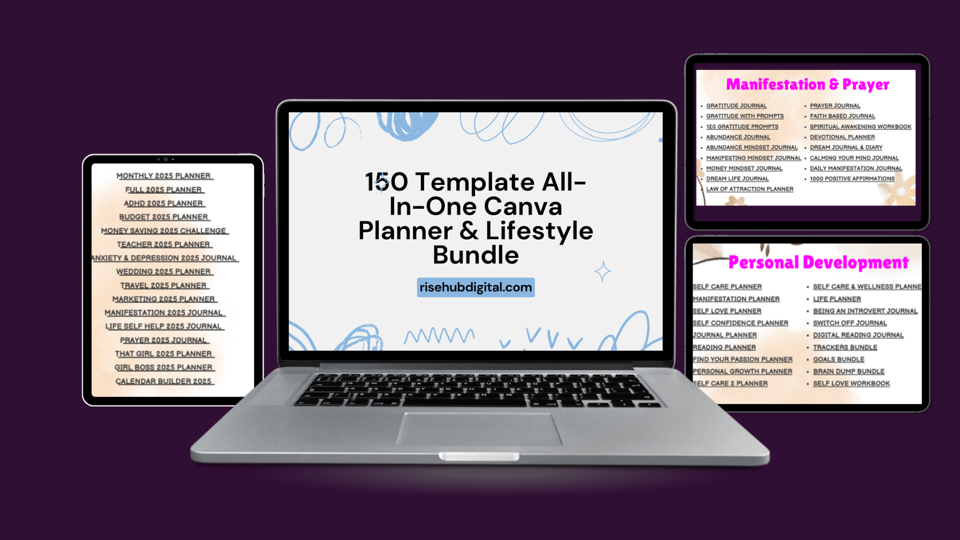 Home 150 template all in one canva planner & lifestyle bundle (can resell 100% profit)