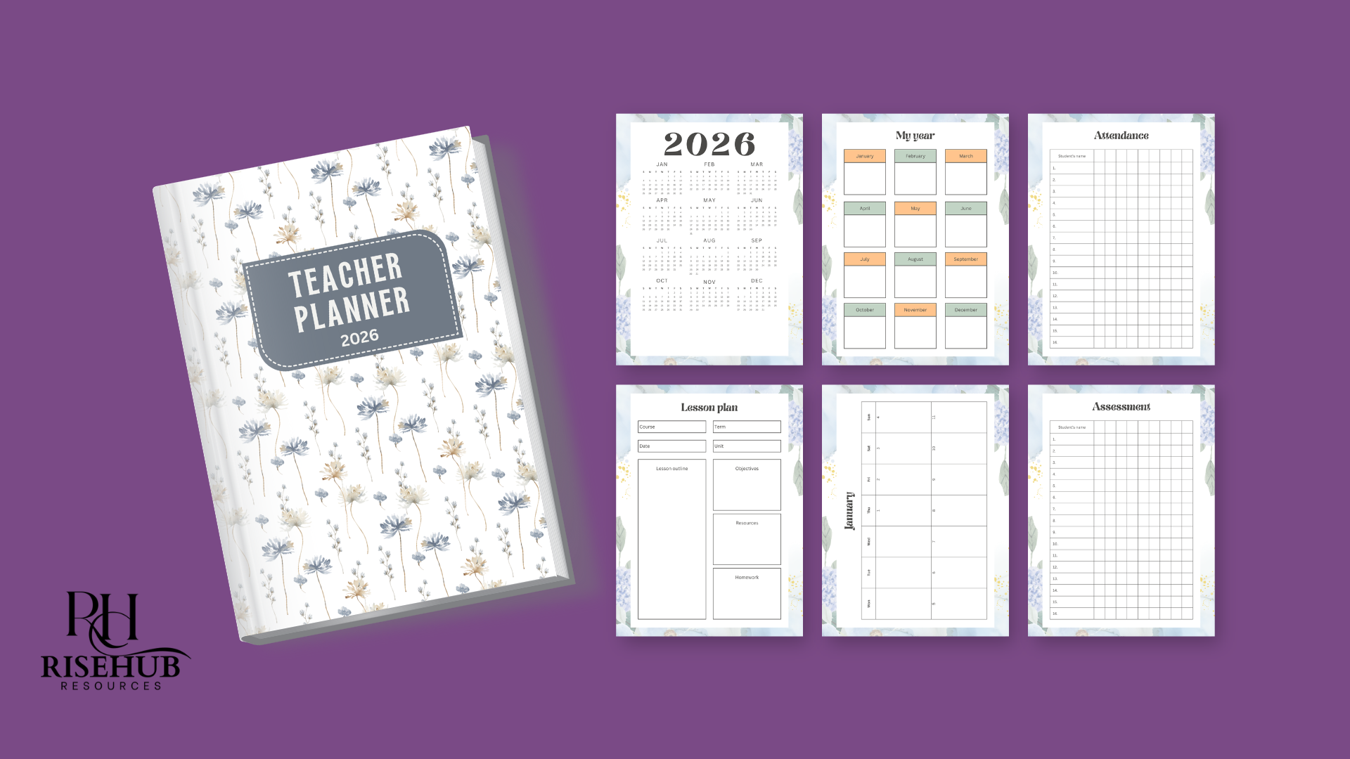 teacher planner (45 pages) – printable classroom & teaching organizer | lesson planning, scheduling, assessment & more (copy)
