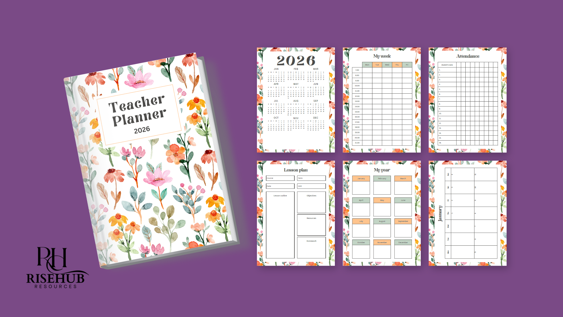 teacher planner (43 pages) – printable classroom & teaching organizer | lesson planning, scheduling, assessment & more