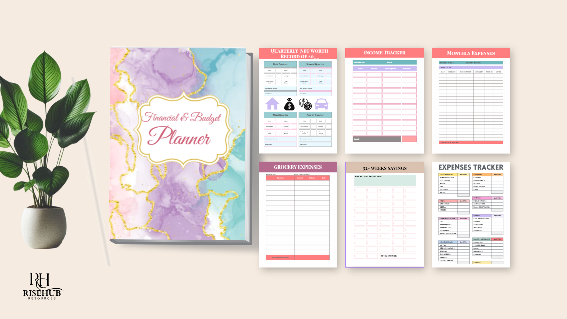 Home financial & budget planner | printable budget planner for smart money management